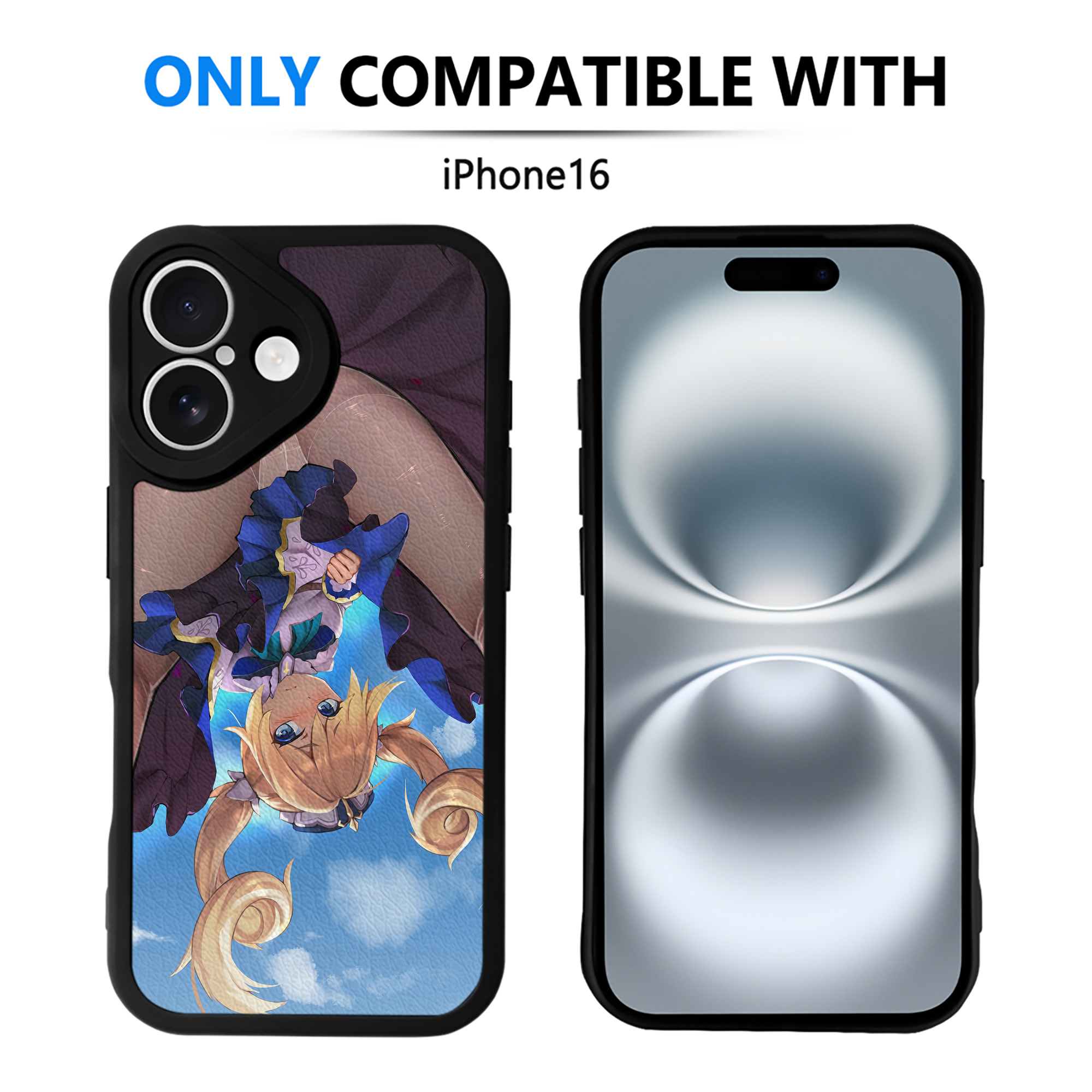 げんし神 genshin 【iPhone 16シリーズ対応】シリコンスマホケース（レザー調） 材質：シリコン